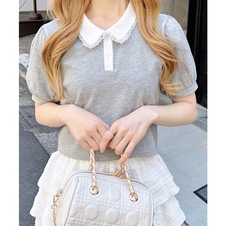 衿レース付胸ロゴポロシャツ | INGNI  | 詳細画像8 