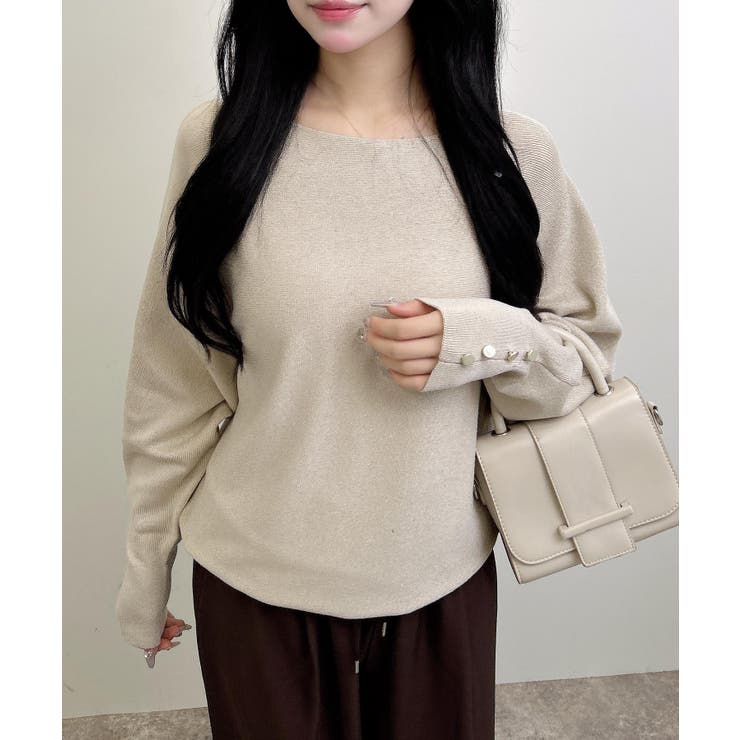 12G袖釦ラメドルマンニット | INGNI  | 詳細画像7 