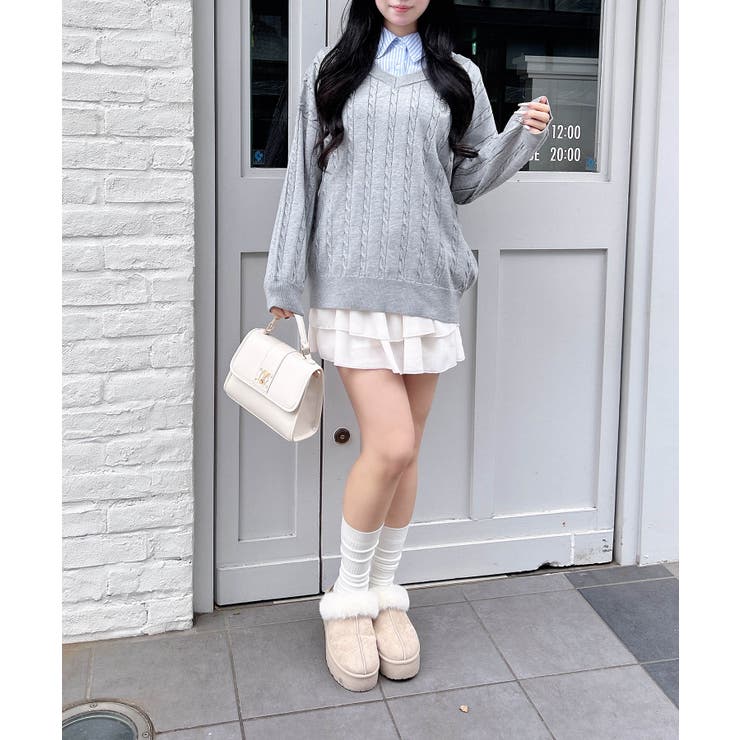 12GシャツドッキングVネックケーブルニット | INGNI  | 詳細画像7 