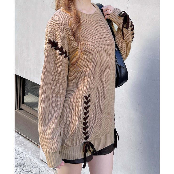 7Gレースアップ畦チュニックニット | INGNI  | 詳細画像9 