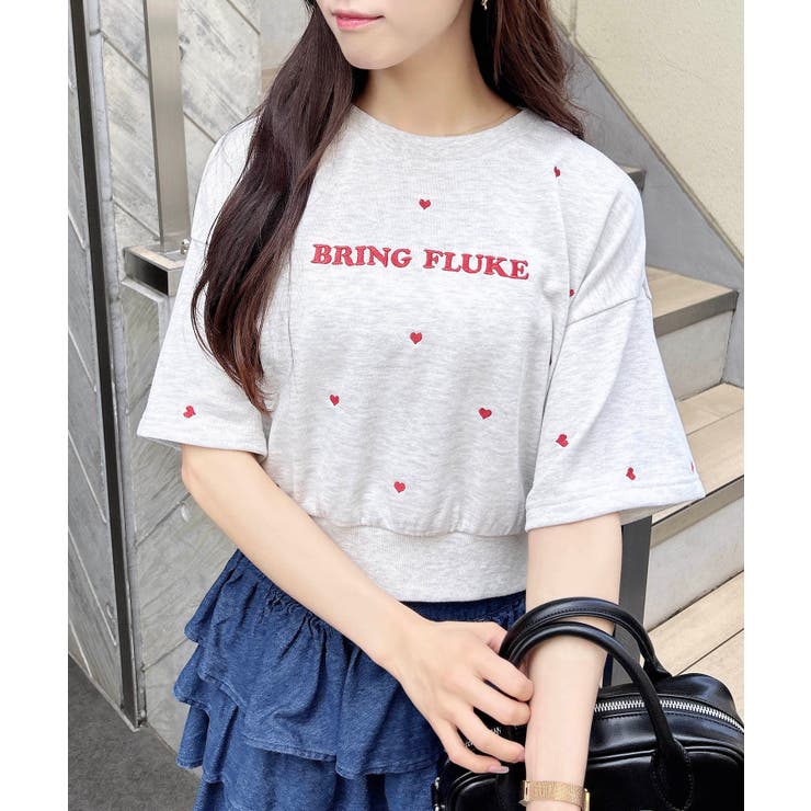 ハート飛ばしミニ裏毛ショートトップス | INGNI  | 詳細画像11 