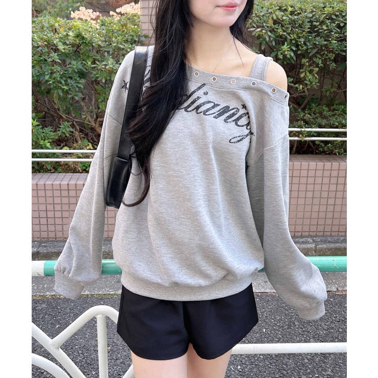 ハトメオフショルロゴ裏毛TOPs | INGNI  | 詳細画像7 