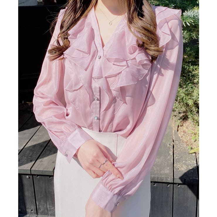 装飾釦ラメシアーフリルブラウス | INGNI  | 詳細画像17 