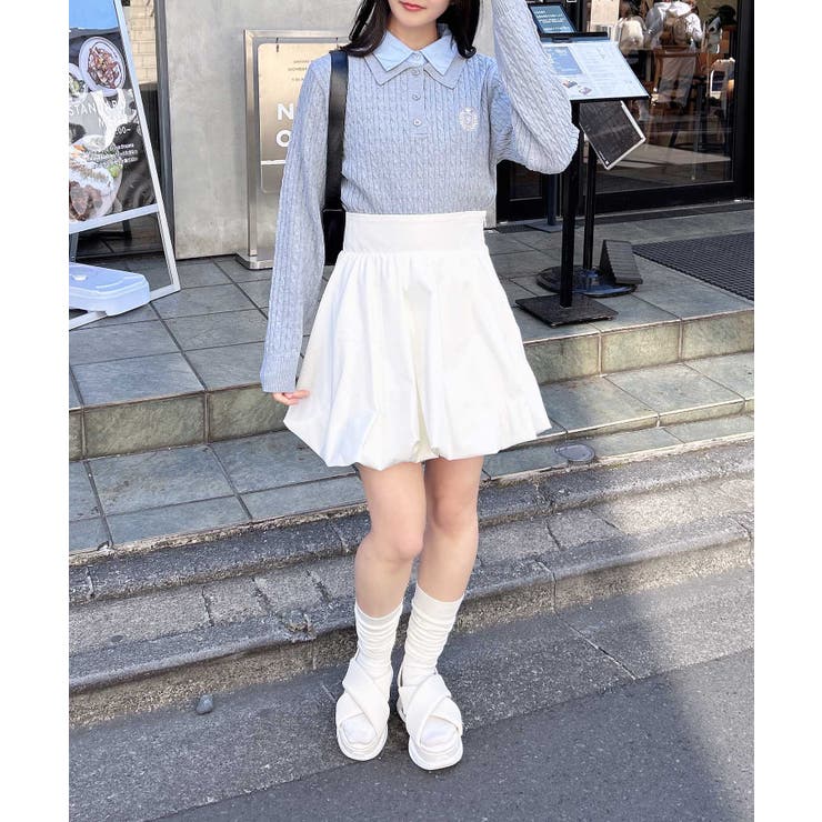 【WEB限定】ケーブルダブルカラーポロニット | INGNI  | 詳細画像15 