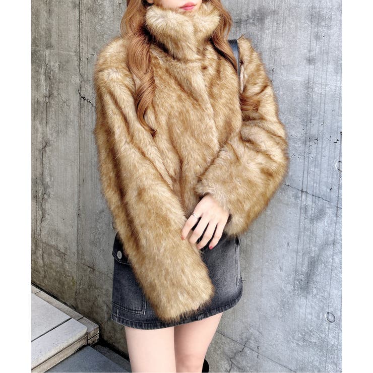 スナイデル♡ポイントエコファーウエストマークコート SNIDEL ポイントエコファーコート グレー -ファッション通販 FASHION