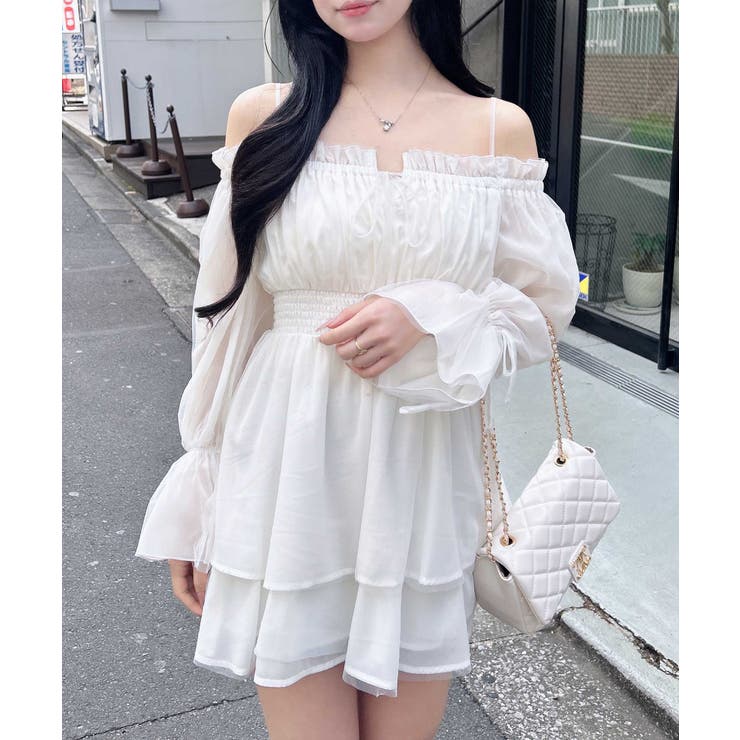 チュールオフショルミニワンピ | INGNI  | 詳細画像3 