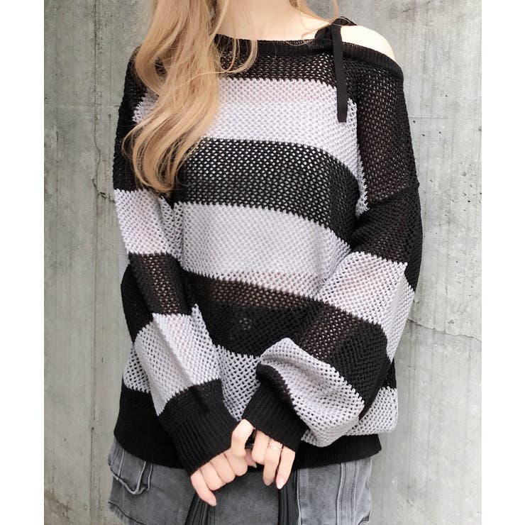 7Gメッシュボーダーチュニックニット | INGNI  | 詳細画像9 