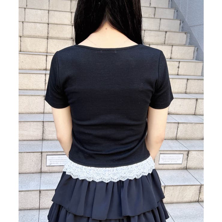 レイヤード前リボンリブTOPs | INGNI  | 詳細画像4 