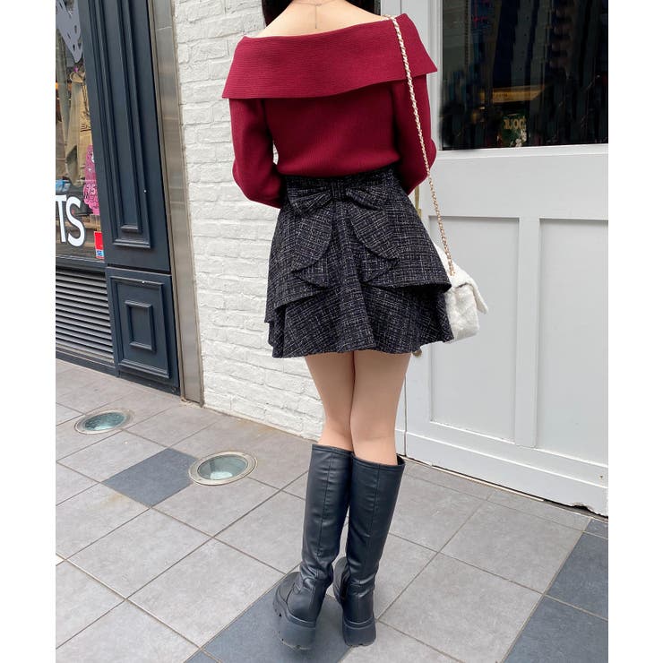 バックリボンツイードフレアスカパン | INGNI  | 詳細画像9 