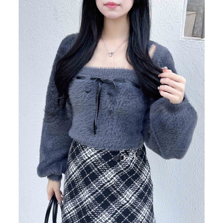 7Gフェザーボレロニット+ベアキャミセット | INGNI  | 詳細画像6 