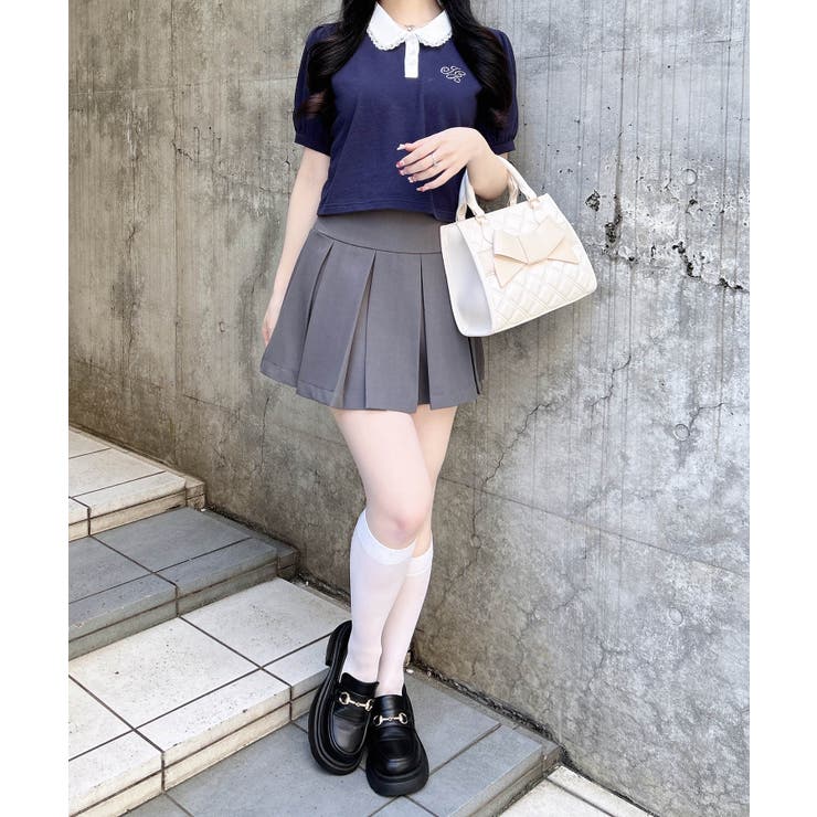 衿レース付胸ロゴポロシャツ | INGNI  | 詳細画像6 