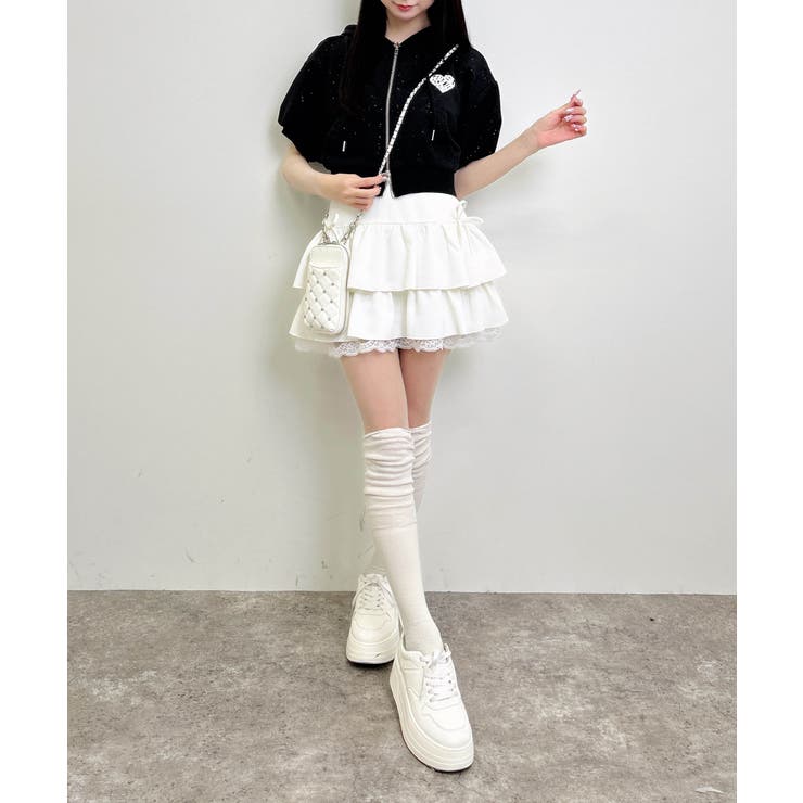 Backハートラメミニ裏毛ショートZIPパーカー | INGNI  | 詳細画像30 
