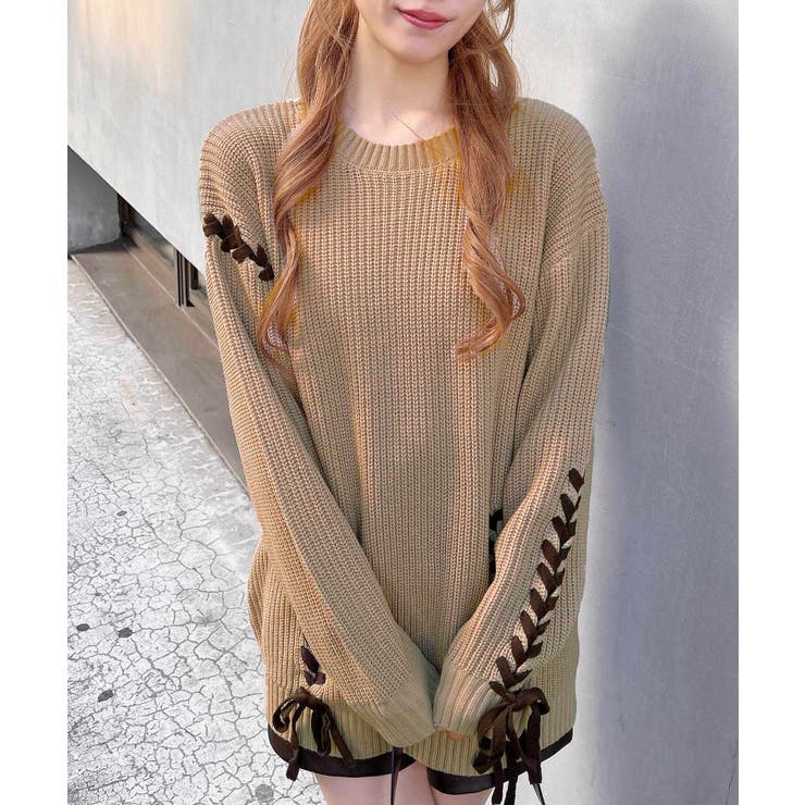 7Gレースアップ畦チュニックニット | INGNI  | 詳細画像8 