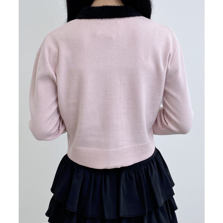 12Gフェザー衿配色ニットカーディガン | INGNI  | 詳細画像12 