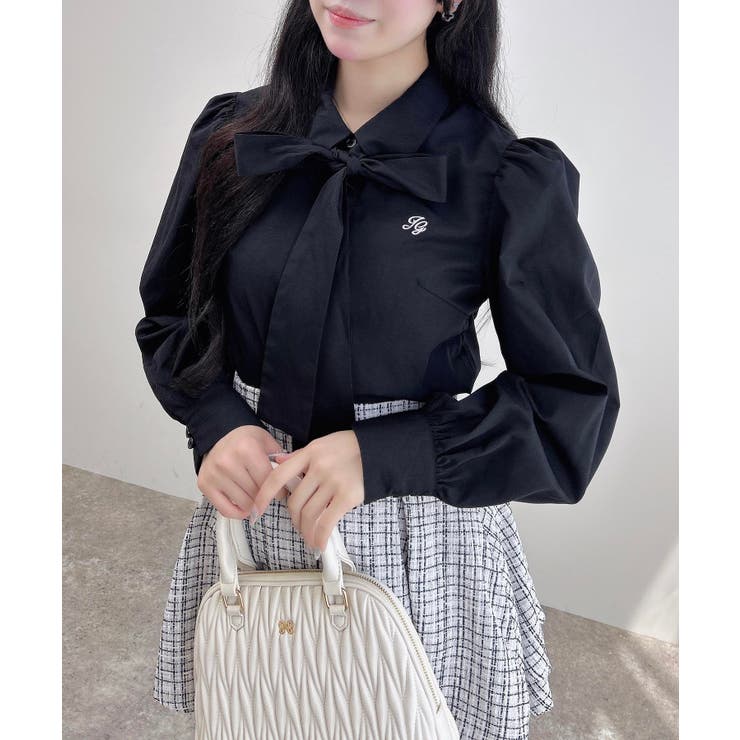 胸刺繍ボウタイブラウス | INGNI  | 詳細画像9 