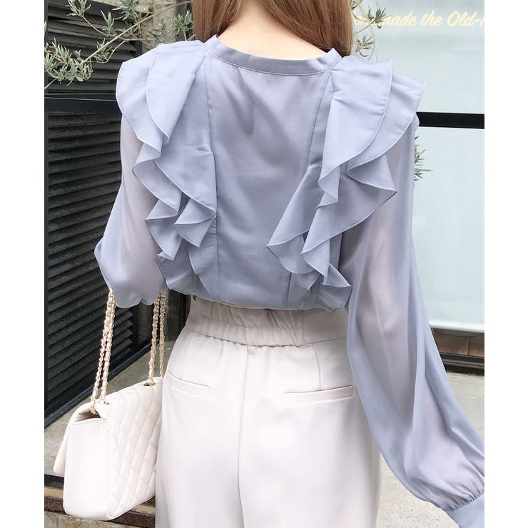 装飾釦ラメシアーフリルブラウス | INGNI  | 詳細画像13 