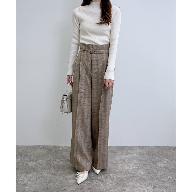 共ベルト付きグレンチェックワイドパンツ | INGNI  | 詳細画像13 
