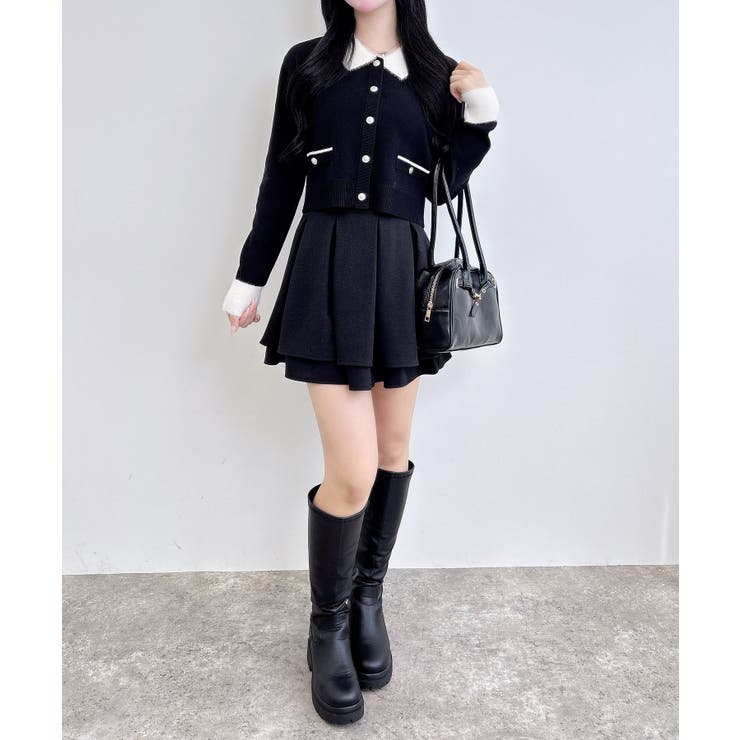 12Gフェザー衿配色ニットカーディガン | INGNI  | 詳細画像5 