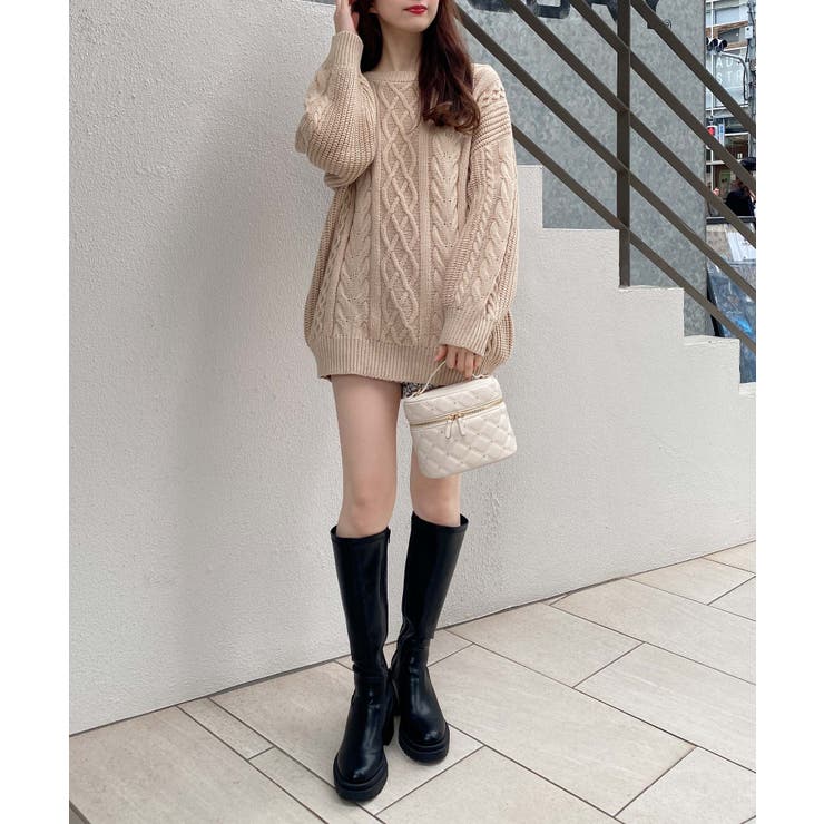 5G Backベロアリボンケーブルチュニックニット | INGNI  | 詳細画像24 