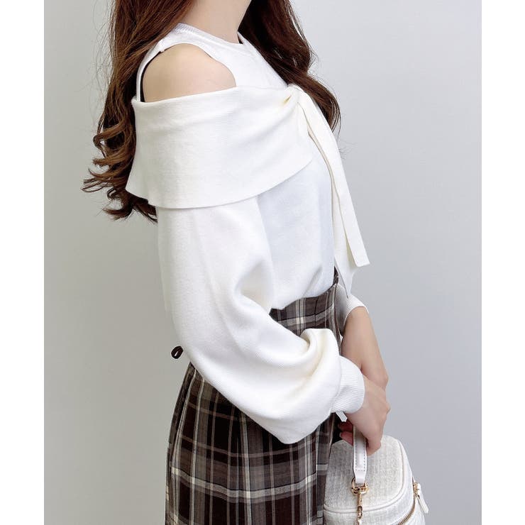 12G肩開きリボンニット | INGNI  | 詳細画像4 