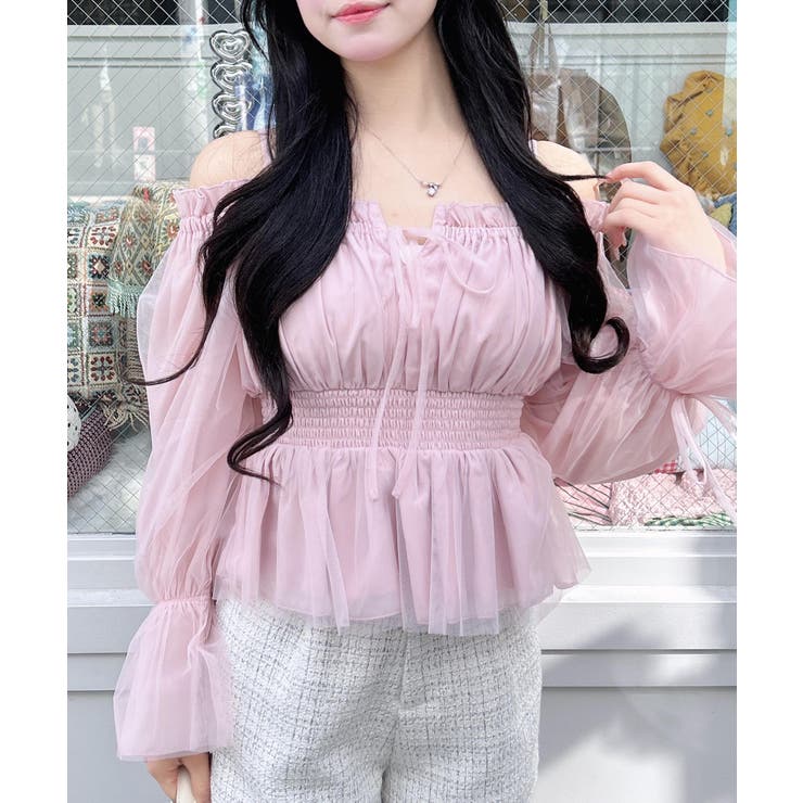 チュールオフショルブラウス | INGNI  | 詳細画像9 