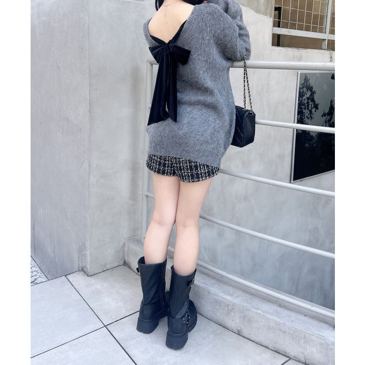 7G Backベロアリボンチュニックシャギーニット | INGNI  | 詳細画像23 