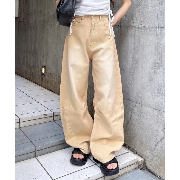 ベージュ | デニムカーブパンツ | INGNI 