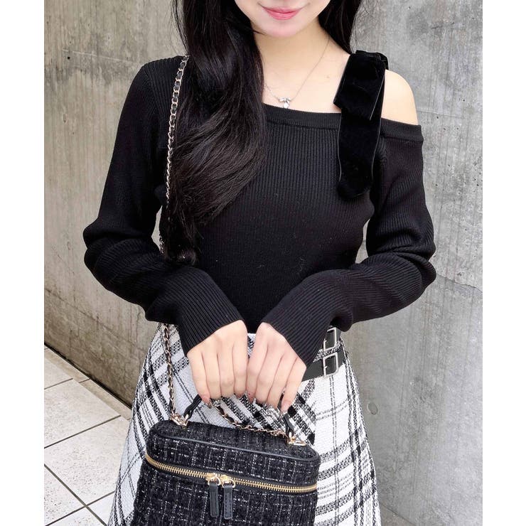 12Gリブワンショルベロアリボンニット | INGNI  | 詳細画像8 