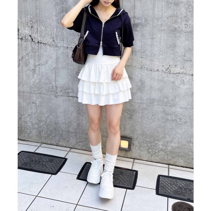 レース付ミニ裏毛ジップパーカー | INGNI  | 詳細画像22 