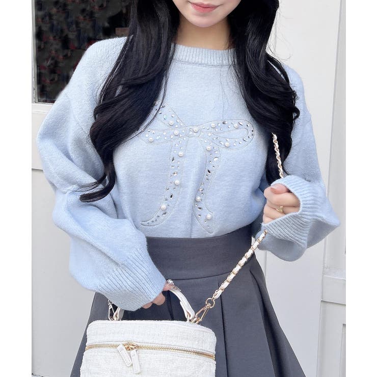 7Gもちもちリボン×ビジューニット | INGNI  | 詳細画像17 