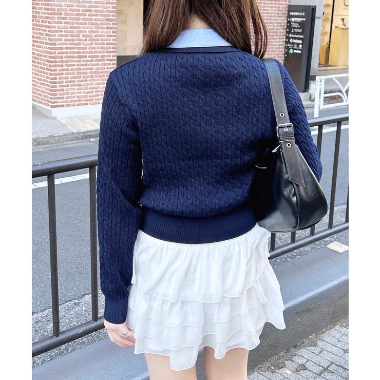 【WEB限定】ケーブルダブルカラーポロニット | INGNI  | 詳細画像20 