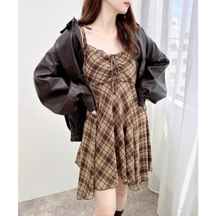 美品⁂センソユニコ⁂膝丈ワンピース チュニック　チェック　ドット　総柄変形ヘム さらっと体型隠し！ドット柄チュニックワンピース - ベルーナ