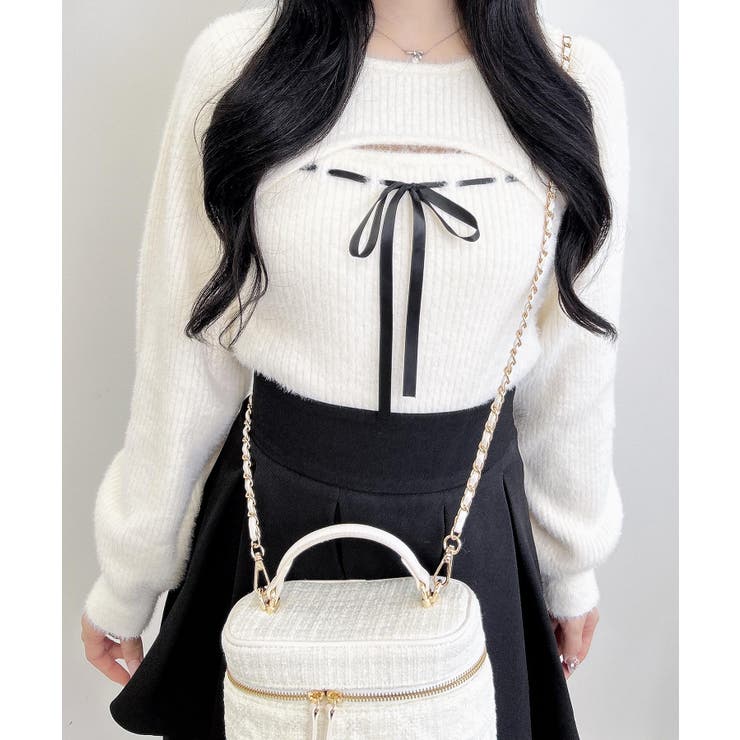 12Gフェザーリブ デコルテオープンリボンニット | INGNI  | 詳細画像2 