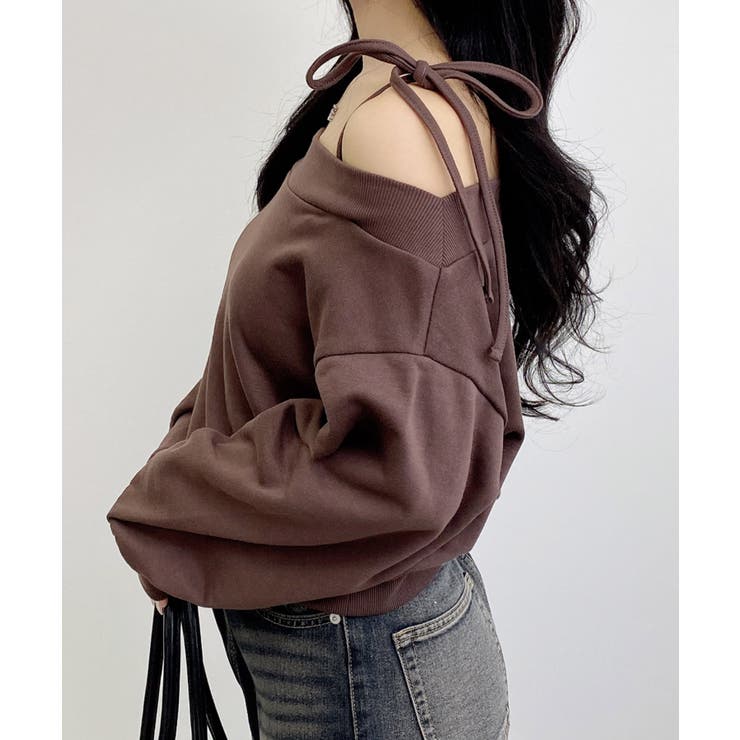 肩リボンオフショル裏毛トップス | INGNI  | 詳細画像19 