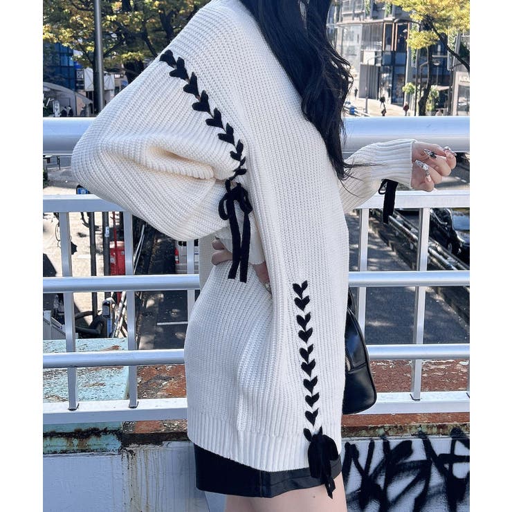 7Gレースアップ畦チュニックニット | INGNI  | 詳細画像3 