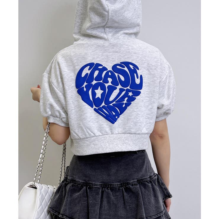 Backハートラメミニ裏毛ショートZIPパーカー | INGNI  | 詳細画像5 