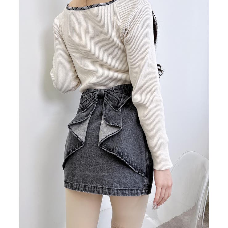 Backリボンデニムタイトミニスカート | INGNI  | 詳細画像8 