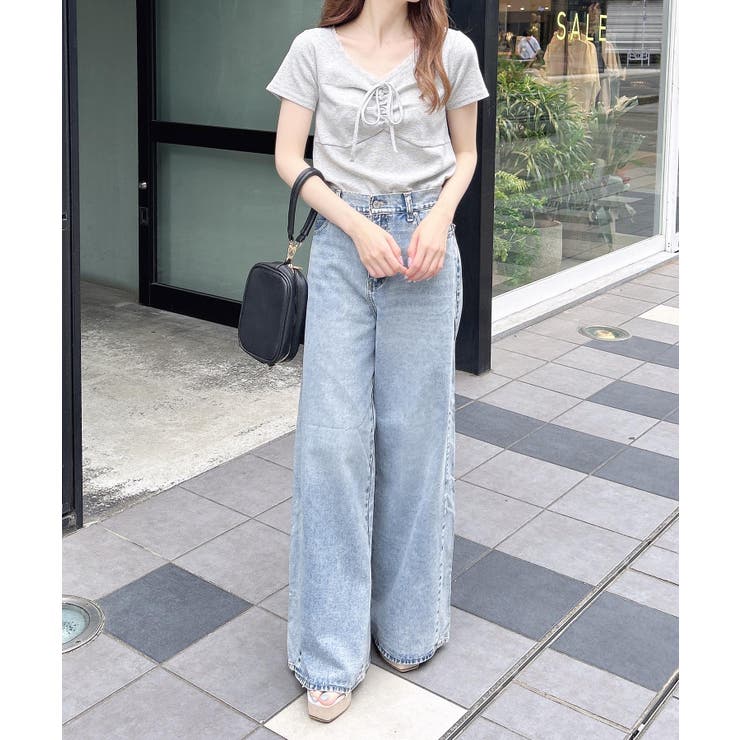 衿レース付フロントギャザーリボンリブトップス | INGNI  | 詳細画像10 