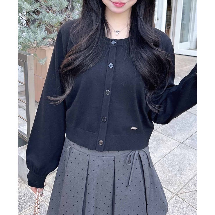 クロ | 12Gプレート付ニットカーディガン | INGNI 