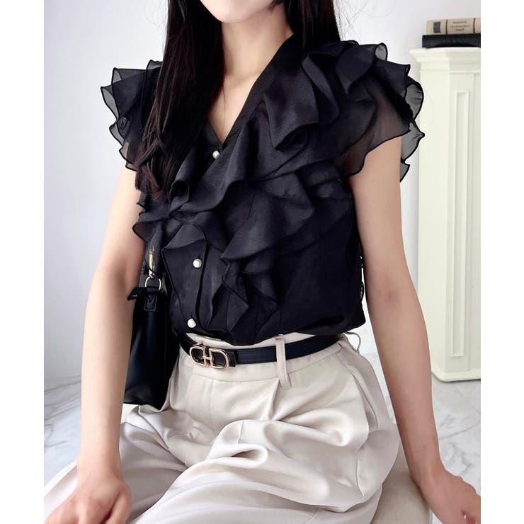 ワイマール様 フリルシアーノースリブラウス／A｜INGNI(イング) 公式通販