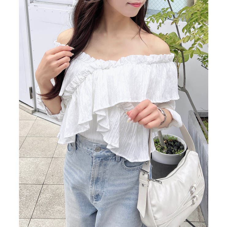 【WEB限定】楊柳フリルオフショルブラウス | INGNI  | 詳細画像15 