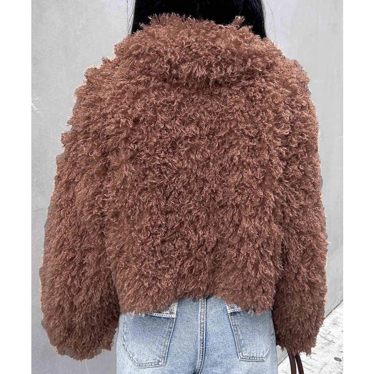 ステンカラーフロント.ZIPプードルファーブルゾン[品番：INGW0011099