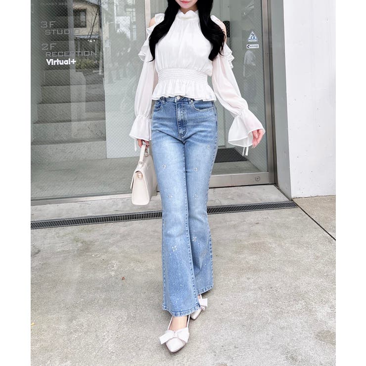 ビジュ付フレアデニムパンツ | INGNI  | 詳細画像13 