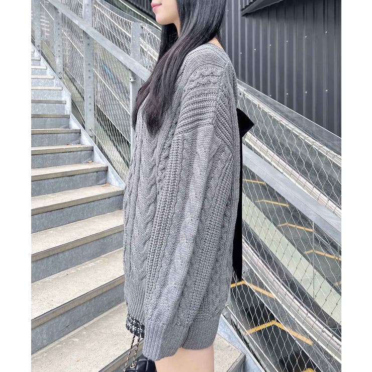 5G Backベロアリボンケーブルチュニックニット | INGNI  | 詳細画像13 