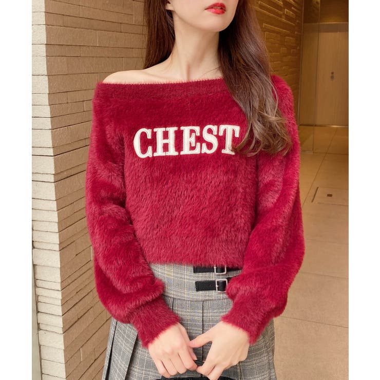 7Gオフショルレザー貼付ロゴシャギーニット | INGNI  | 詳細画像21 