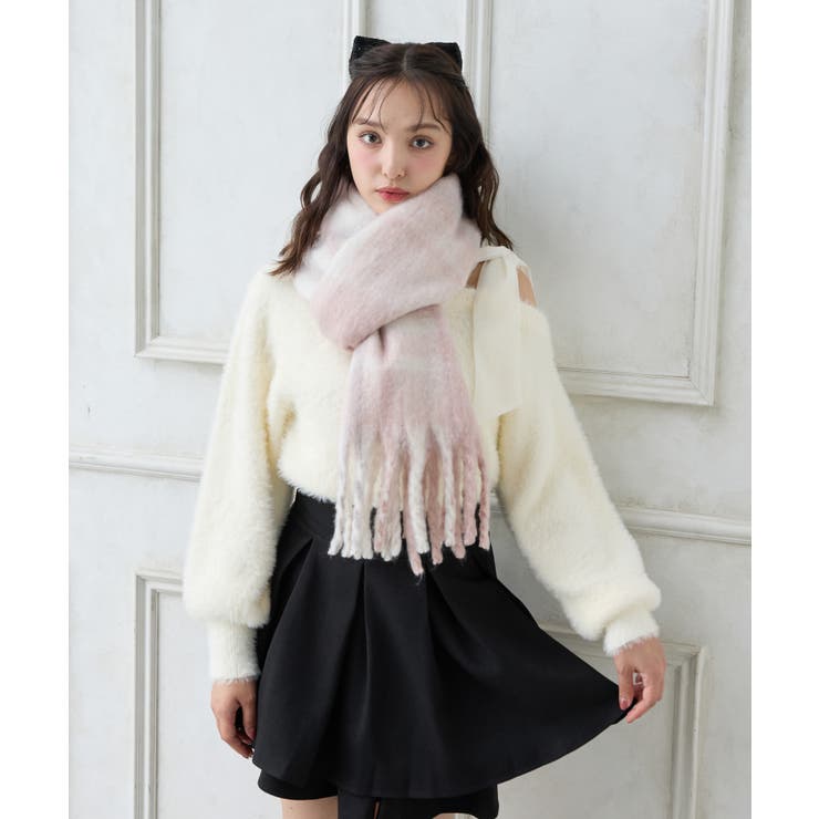 ピンク | チェックボリュームストール | INGNI 