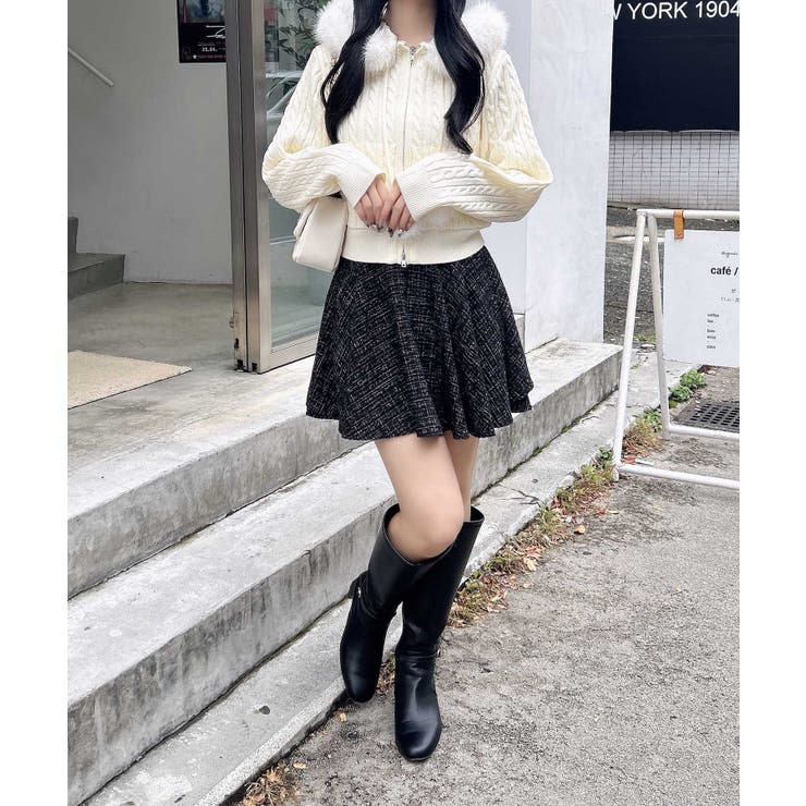 7Gポンポン付ファーケーブルニットパーカー | INGNI  | 詳細画像12 