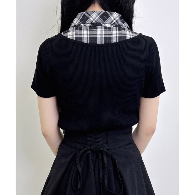 12Gアソート柄シャツドッキング半袖リブニット | INGNI  | 詳細画像5 