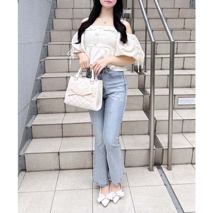 ビジュ付フレアデニムパンツ | INGNI  | 詳細画像7 