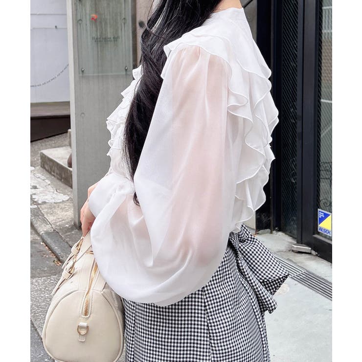 装飾釦ラメシアーフリルブラウス | INGNI  | 詳細画像5 